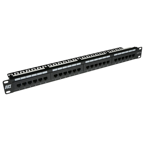 ACT Patchpanel CAT 6 UTP 24-ports with cable management bar