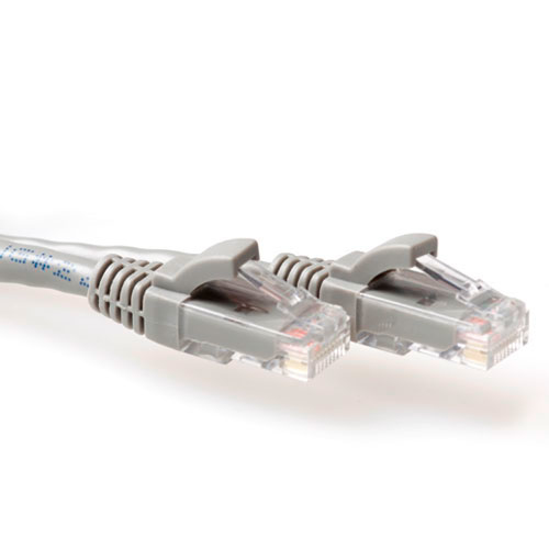 ACT Grey 10 meter U/UTP CAT6 patch cable snagless with RJ45 connectors