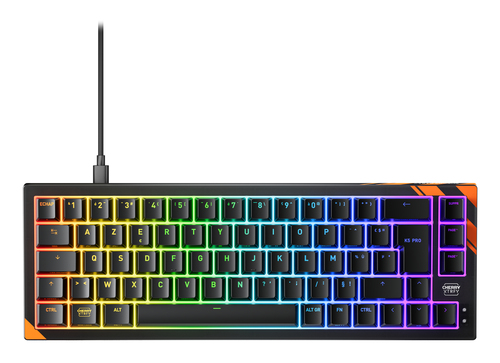 CHERRY K5 PRO TMR COMPACT keyboard Gaming USB AZERTY French Black, Orange