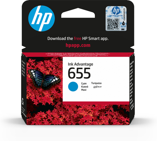 HP 655 Cyan Original Ink Advantage Cartridge