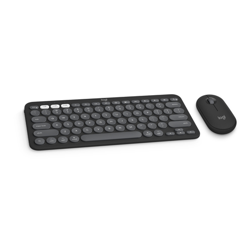 Logitech Pebble 2 Combo for Mac keyboard Mouse included RF Wireless + Bluetooth AZERTY French Graphite