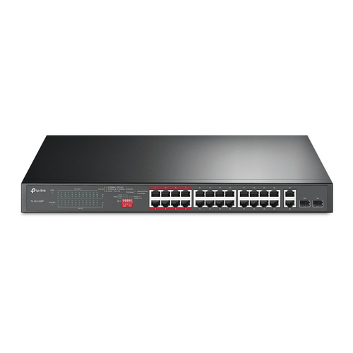 TP-Link TL-SL1226P commutateur réseau Non-géré Gigabit Ethernet (10/100/1000) Connexion Ethernet, supportant l'alimentation via ce port (PoE) 1U Gris