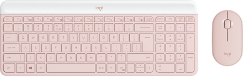 Logitech MK470 Slim Combo keyboard Mouse included RF Wireless QWERTY US International Pink