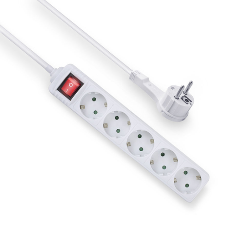 ACT AC2455 power extension 1.5 m 5 AC outlet(s) Indoor White