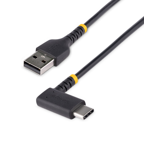 1ft USB A to C Charging Cable Angled
