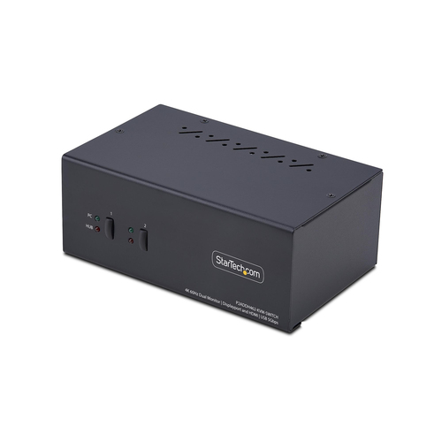 StarTech.com Commutateur KVM 2 Ports DisplayPort et HDMI, 4K 60Hz, 1 Moniteur HDMI et 1 Moniteur DP, Switch KVM 2 Ports, Hub USB 5Gbps 2 Ports, 2 Ports USB HID, Conforme TAA