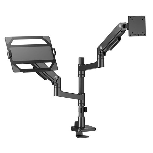 ACT Monitor arm 49" and laptop mount office premium, gas spring, pole mounted, 1 monitor