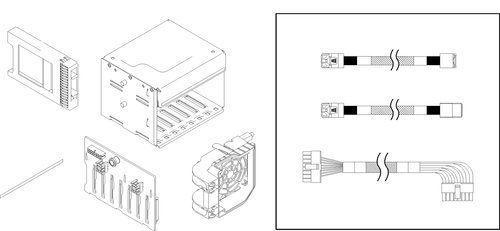 TS ST250 3.5" SATA/SAS 4-Bay Backpl Kit