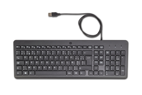 HP 150 Wired Keyboard clavier Universel USB AZERTY Belge Noir
