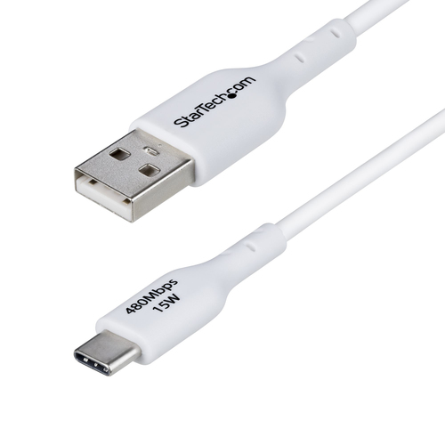 StarTech.com Câble de Charge USB-A vers USB-C de 1m, Charge et Synchronisation, 3A, USB 2.0, Gaine TPE - Cordon de Charge USB Blanc