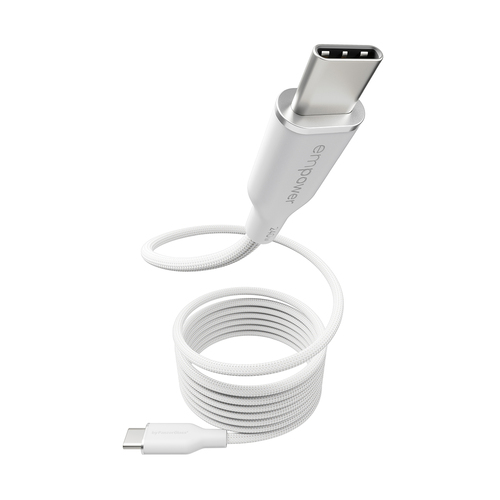 PanzerGlass empower™ by ® Magnetic 240W USB-C to USB-C Cable | USB 2.0 | 1.5M | Silver White