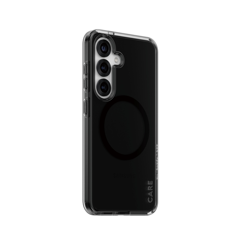 PanzerGlass CARE™ by ® Urban Combat Case Smokey w. Black Qi Compatible Samsung Galaxy S25 mobiele telefoon behuizingen Hoes Zwart