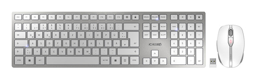 CHERRY DW 9100 SLIM toetsenbord Inclusief muis Universeel RF-draadloos + Bluetooth QWERTZ Duits Zilver