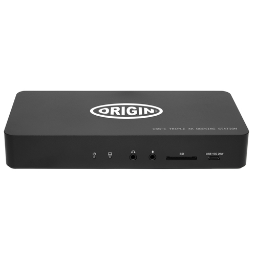 Origin Storage OSDOCK-T4K15 laptop dock & poortreplicator Docking USB 3.2 Gen 2 (3.1 Gen 2) Type-C Zwart