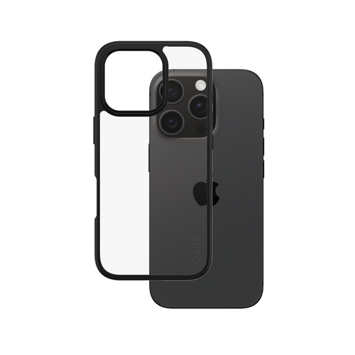 PanzerGlass CARE™ by ® Urban Combat Case Transparent w. Black Frame iPhone 16 Pro