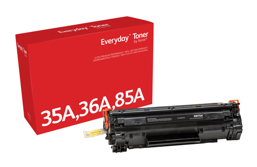 Everyday ™ Black Toner by Xerox compatible with HP 35A/ 36A/ 85A/ (CB435A/ CB436A/ CE285A/ CRG-125), Standard capacity