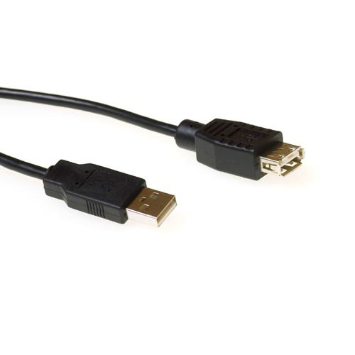 ACT USB 2.0 A male - USB A female black 3.00 m