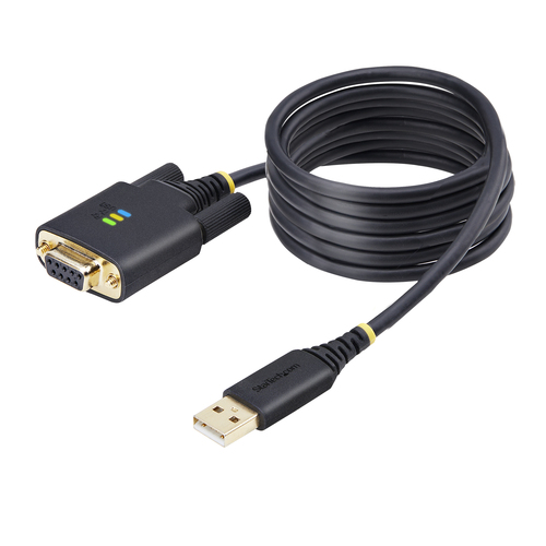 StarTech.com 2m USB naar Null Modem Adapter/Converter Kabel, COM Retention, FTDI, USB-A naar DB9 RS232, Verwisselbare DB9 Schroeven/Moeren, ESD Besherming, Windows/macOS/Linux