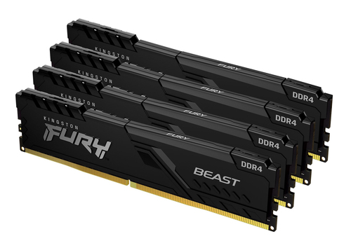 Kingston Technology FURY 64GB 3600MT/s DDR4 CL18 DIMM (Kit of 4) Beast Black