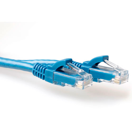 ACT Blue 1 meter U/UTP CAT6 patch cable snagless with RJ45 connectors