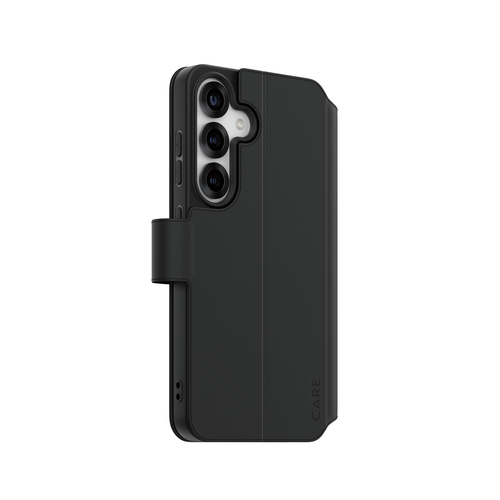 PanzerGlass CARE™ by ® Wallet Case w. Kickstand Samsung Galaxy S25 mobiele telefoon behuizingen Hoes Zwart