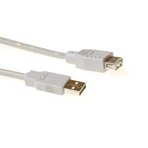 ACT USB 2.0 extensioncable USB A male - USB A female ivoorUSB 2.0 extensioncable USB A male - USB A female ivoor