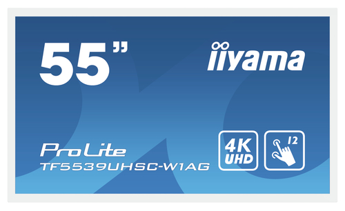 iiyama ProLite TF5539UHSC-W1AG computer monitor 139.7 cm (55") 3840 x 2160 pixels 4K Ultra HD LED Touchscreen Multi-user White