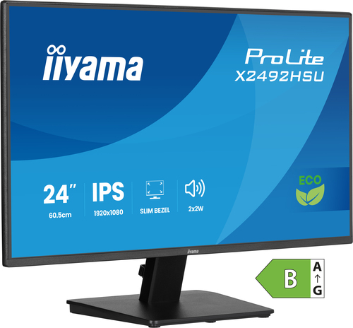 iiyama ProLite X2492HSU-B1 écran plat de PC 60,5 cm (23.8") 1920 x 1080 pixels Full HD LED Noir