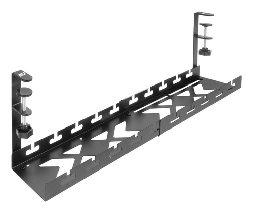 ACT Under-desk extendable cable management tray with clamp mount 43 - 72cm