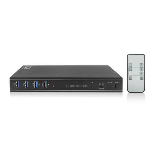 ACT 2-Poorts Dual HDMI 4K@60Hz KVM switch, USB 3.2 Gen1 (USB 3.0)