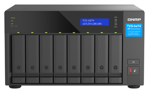 QNAP TVS-H874T-I9-64G data-opslag-server NAS Tower Intel® Core™ i9 64 GB DDR4 0 TB QNAP QTS Zwart