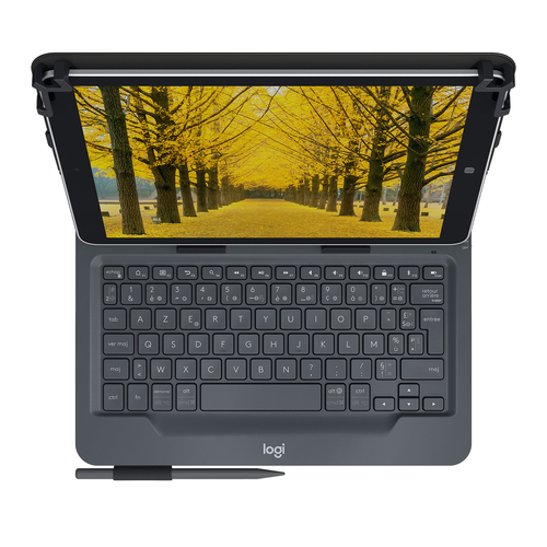 Logitech Universal Folio with integrated keyboard for 9-10 inch tablets Black Bluetooth AZERTY French