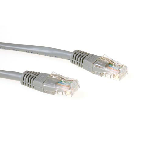 ACT Grijze 3 meter U/UTP CAT6 patchkabel met RJ45 connectoren