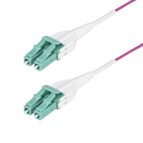StarTech.com Câble Fibre Optique Multimode OM4 LC vers LC (UPC) de 50m, Erika Violet, 50/125 µm, 40G/100G, LOMMF/VCSEL, Cordon de Raccordement Fibre Optique Uniboot, Certifié OFNR Riser