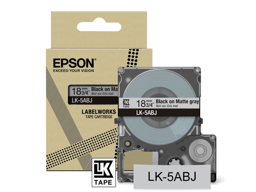 Epson Matte Tape – Grey/Black 18mm(8m) – LK-5ABJ