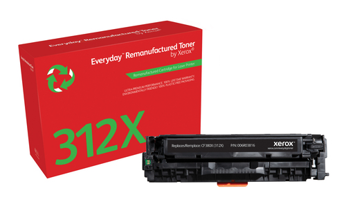 Everyday ™ Black Toner by Xerox compatible with HP 312X (CF380X), High capacity