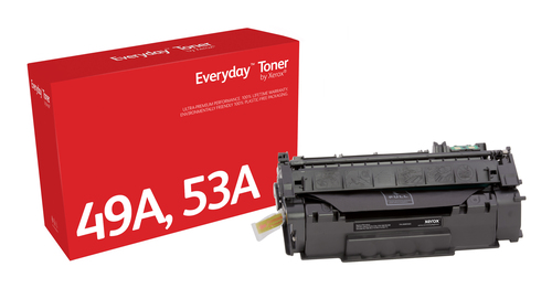 Everyday ™ Black Toner by Xerox compatible with HP 49A/53A (Q5949A/ Q7553A), Standard capacity