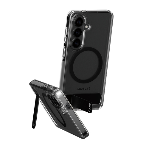 PanzerGlass CARE™ by ® Urban Explorer Case Transparent w. Black Kickstand & Qi Samsung Galaxy S26