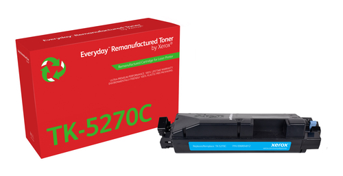 Everyday Remanufactured Everyday™ Cyan Remanufactured Toner by Xerox compatible with Kyocera TK-5270C, Standard capacity