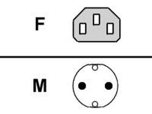 Fujitsu Cable powercord (D,..), 1.8m, grey Gray 70.9" (1.8 m)