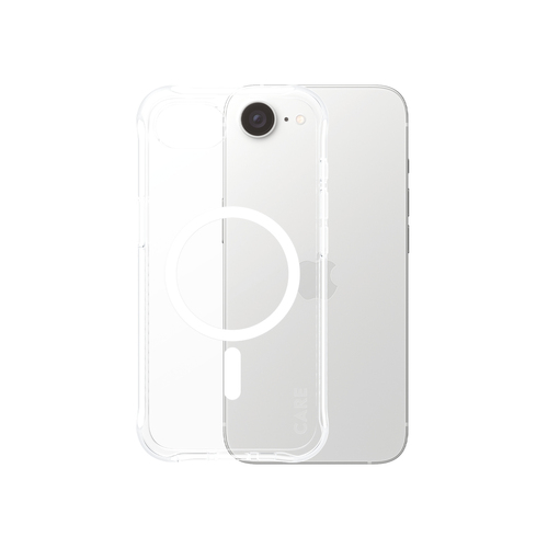 PanzerGlass CARE™ by ® Samba Case Transparent w. White Qi Compatible iPhone 17e | 16e mobiele telefoon behuizingen Hoes Transparant