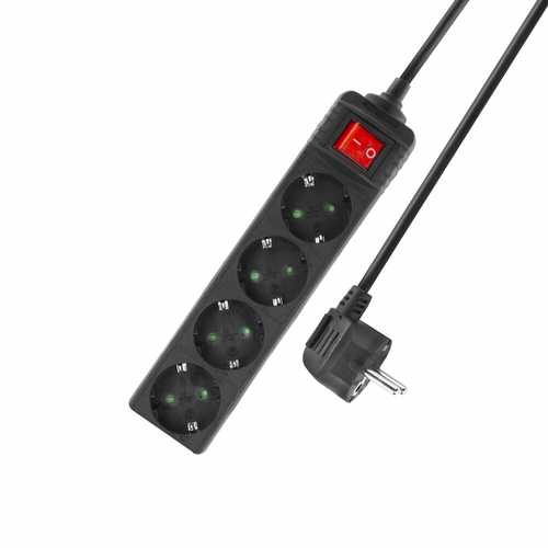 ACT AC2440 power extension 2 m 4 AC outlet(s) Indoor Black