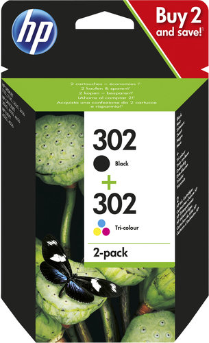 HP 302 2-pack Black/Tri-color Original Ink Cartridges