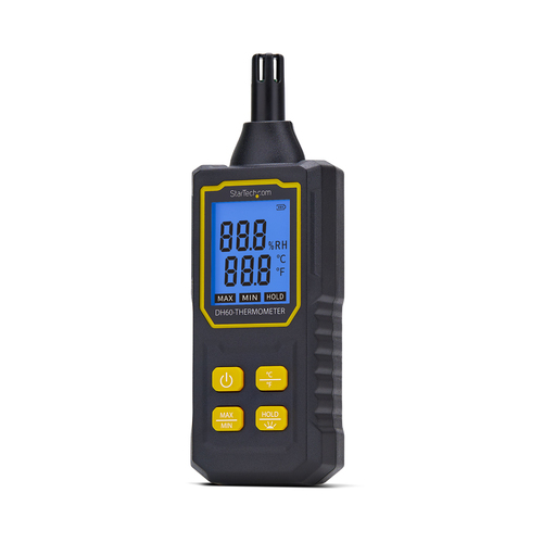 StarTech.com Thermomètre/Humidimètre Numérique de Poche, Hygromètre avec Grand Écran LCD, Thermomètre Portable pour Salles de Serveurs/Bureaux, Capteur Précis, Valeurs Min/Max