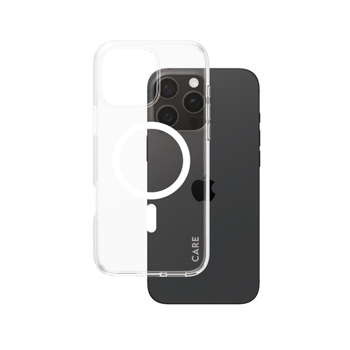 PanzerGlass CARE™ by ® Urban Combat Case Transparent w. White MagSafe iPhone 16 Pro Max mobiele telefoon behuizingen Hoes Transparant