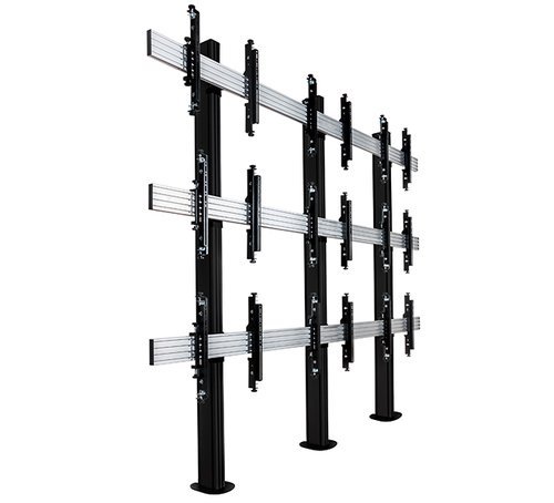 B-Tech SYSTEM X - 3 x 3 Universal Bolt-Down Videowall Mounting System with Micro-Adjustment for 46-55" screens