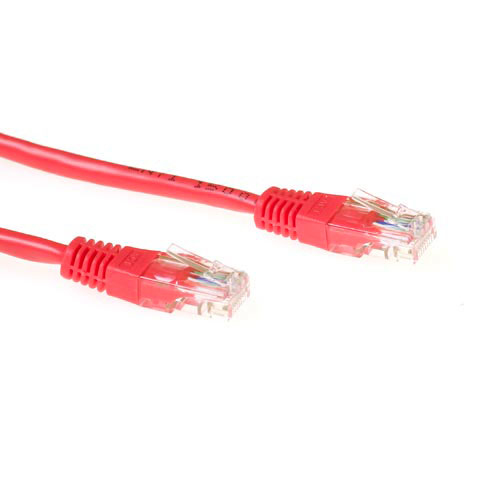 ACT Rode 1 meter U/UTP CAT6 patchkabel met RJ45 connectoren