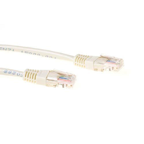 ACT Ivory 10 meter U/UTP CAT5E patch cable with RJ45 connectors