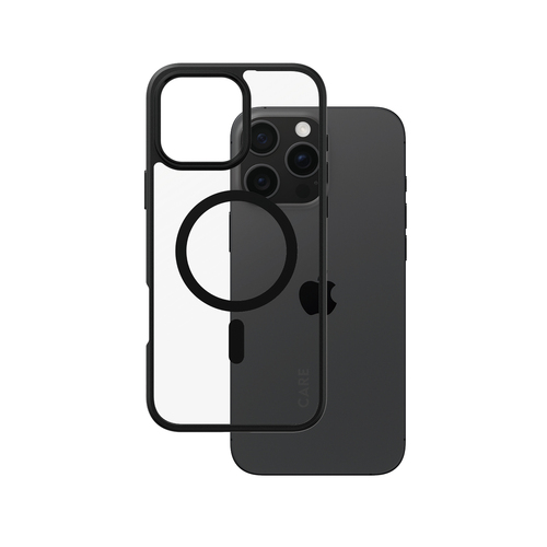 PanzerGlass CARE™ by ® Urban Combat Case Transparent w. Black Frame & MagSafe iPhone 16 Pro Max