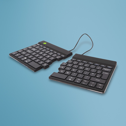 R-Go Tools Clavier ergonomique R-Go Split Break avec logiciel de pause, clavier ergonomique divisé, QWERTY (UK), bluetooth, noir